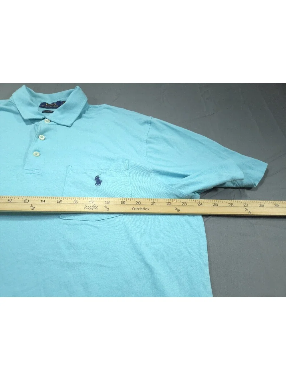 Polo Ralph Lauren Shirt Mens Large Light Sky Blue Soft Cotton Pocket Classic Fit